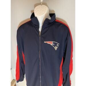 New England Patriots NFL Full Zip Navy Blue Size Large Double Sided Jacket